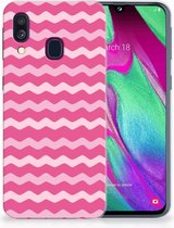 Geschikt voor Samsung Galaxy A40 TPU Siliconen Cover Waves Pink