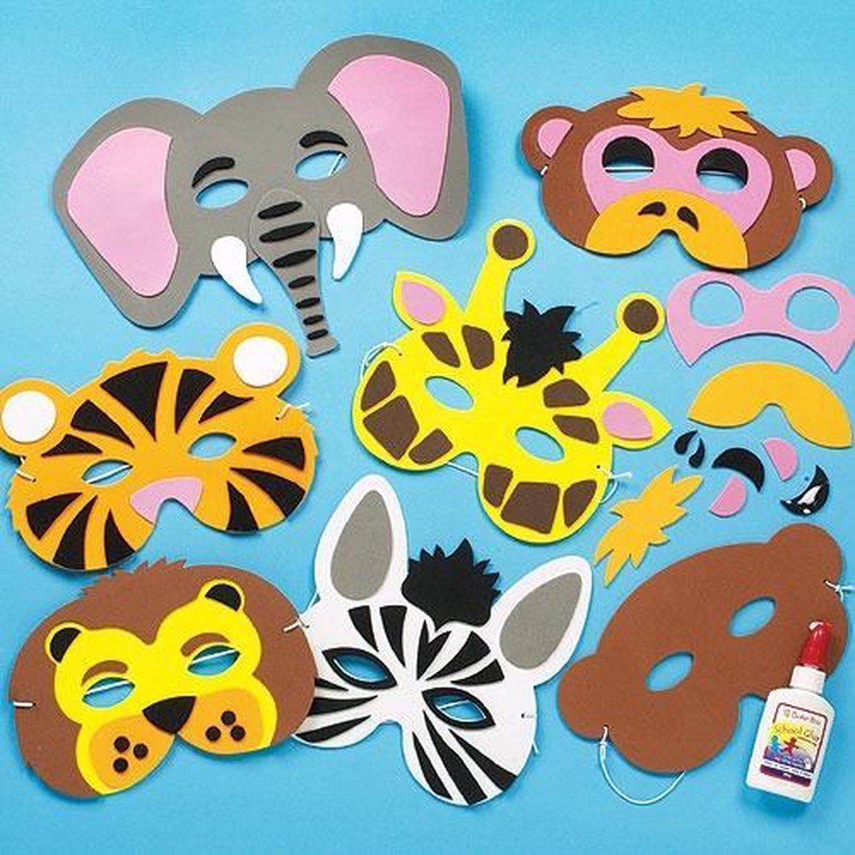 Maak en ontwerp je eigen tropische jungle dieren maskers van foam -  creatieve... | bol.com