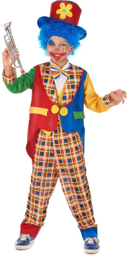 LUCIDA - Geruit clown pak voor kinderen - L 128/140 (10-12 jaar)