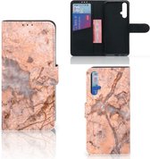 Bookcase Huawei Nova 5T | Honor 20 Marmer Oranje