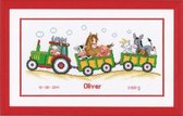 kit de broderie 70341 ferme, tracteur avec animaux, naissance