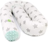 Lulando Bedbumper Minky Junior 190 Cm Polykatoen Wit/grijs/groen