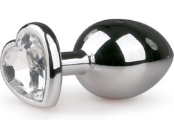 Metalen buttplug met hartje - zilverkleurig