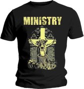 Ministry Heren Tshirt -L- Holy Cow Block Letters Zwart