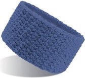 Gebreide winter hoofdband blauw voor dames