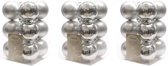 36x Zilveren kunststof kerstballen 6 cm - Mat/glans - Onbreekbare plastic kerstballen - Kerstboomversiering zilver