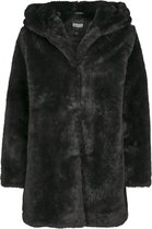 Jas Dames Hooded Teddy Coat zwart