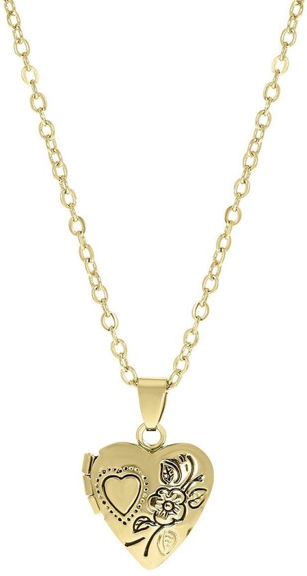 Hart medaillon goud - Floral Love locket