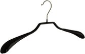 De Kledinghanger Gigant - 5 x Mantel / kostuumhanger metaal met schouderverbreding en zwarte anti-slip coating, 40 cm