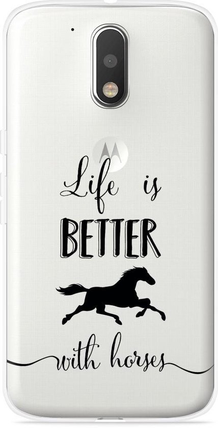 vertraging Wiens Boomgaard Motorola Moto G4/G4 Plus Hoesje Life is Better with Horses | bol.com