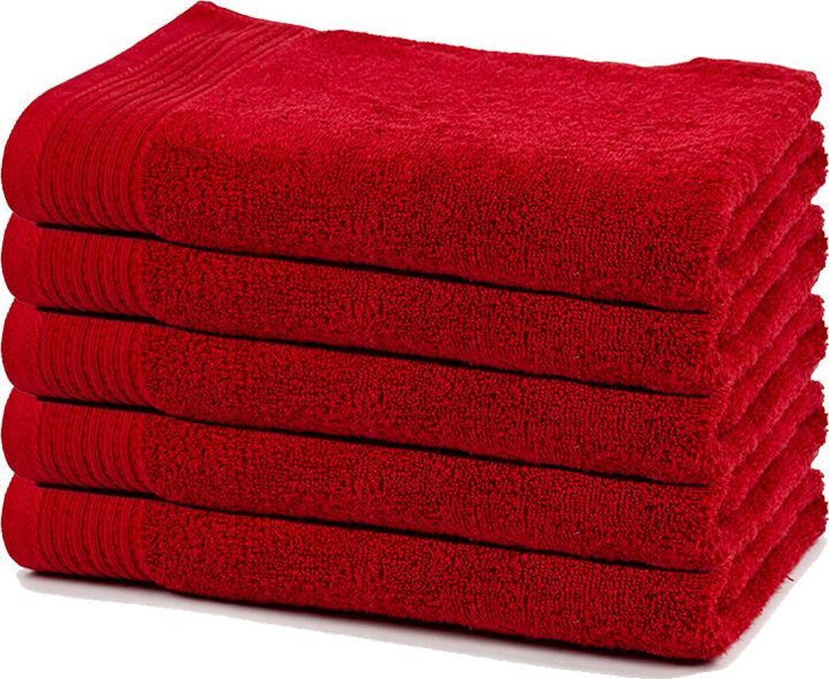 The One Badlaken 70×140 cm Rood – Set van 5
