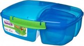 Sistema Lunch - Triple split Lunchbox - 2 liter - blauw/ groen