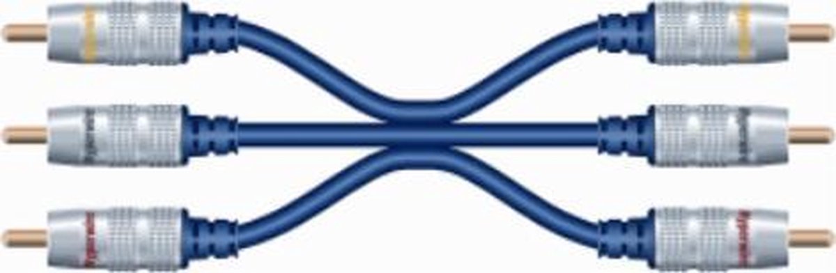 Electrobot HW0131 1.5m 3 x RCA 3 x RCA Blauw, Zilver composiet videokabels