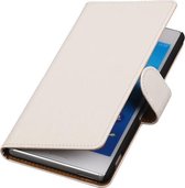 Sony Xperia M4 Aqua Effen Booktype Wallet Hoesje Wit
