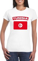 T-shirt met Tunesische vlag wit dames XS