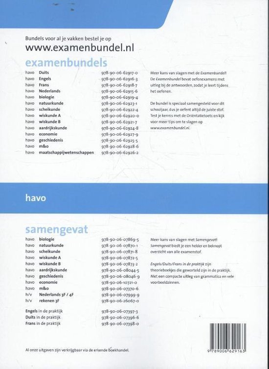 Examenbundel havo Engels 2016/2017, C. van Putten 9789006629163 Boeken
