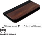 Houten flip case, Samsung Galaxy S20  Walnoot