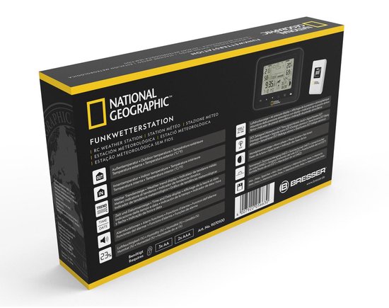 Bresser National Geographic Weerstation Draadloos Met Buitensensor VA Kleuren Weerstation