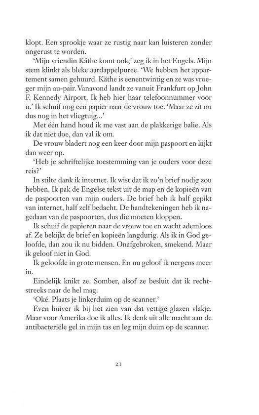 Pagina 21 van het boek "Honderd uur nacht" met tekst.