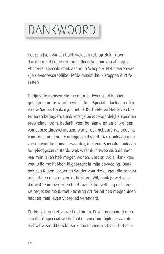 Pagina met dankbetuigingen voor een boek, met tekst.