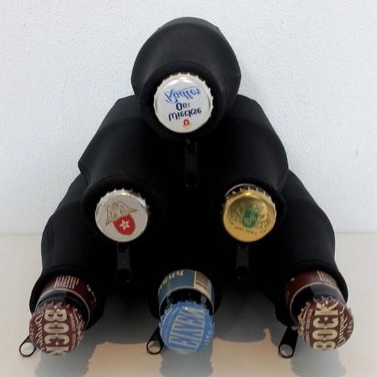 6 st. bierfleshouder- flessen koel houder - bierfles - zwart van LifeGoods — afbeelding 4