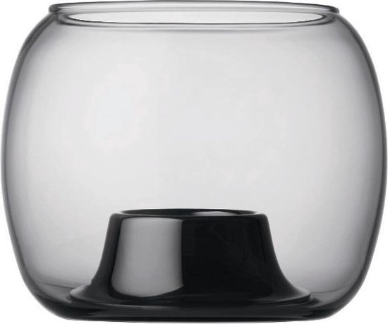 Iittala Kaasa Theelichthouder – Kaarsenhouder Glas - Windlicht Grijs - 141 x 115mm