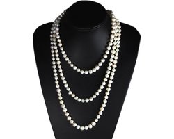 Lange Parelketting - Zoetwaterparels - Halsketting - 160cm