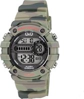 Q&Q M154J008 digitaal horloge 40 mm 100 meter leger groen