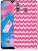 Geschikt voor Samsung Galaxy M30 TPU bumper Waves Pink