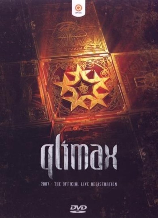 Qlimax 2007 DVD: officiële live registratie met gouden sterren en symbolische beelden.