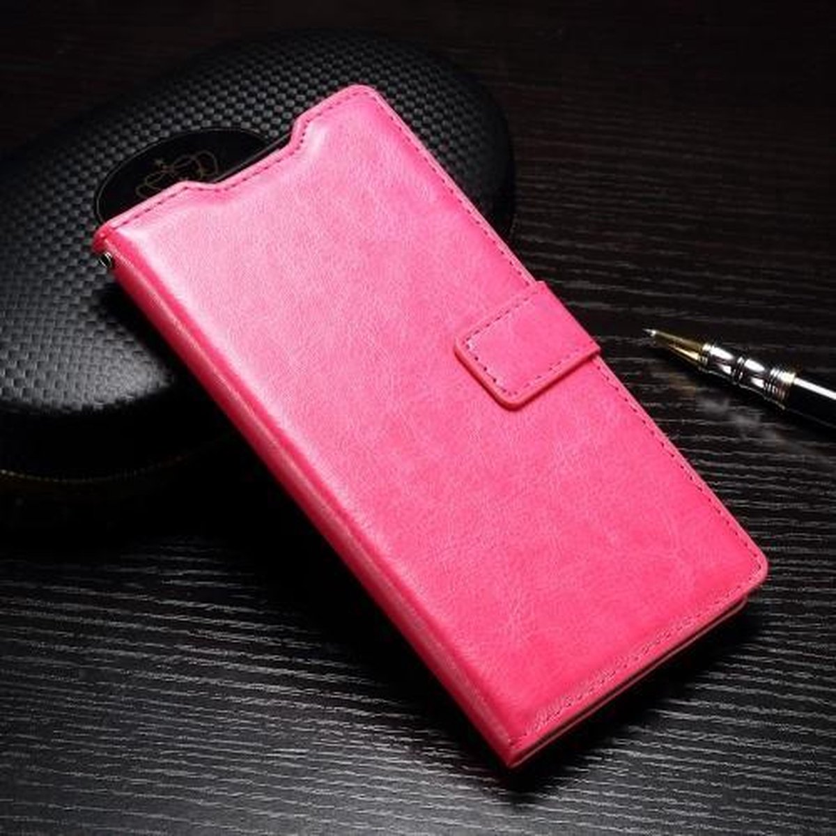 Cyclone wallet case hoesje Geschikt voor: Huawei P9 Lite roze