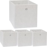 Vouwdoos set 4 dozen voor Kallax legbord wit 33x38x33cm Expedit doos met metalen handvat