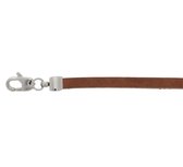 The Jewelry Collection For Men Armband Leer 5,0 mm 16,5 + 3 cm - Staal