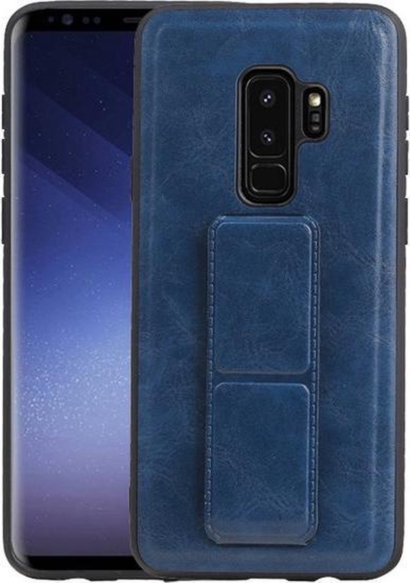 Grip Stand Hardcase Backcover voor Samsung Galaxy S9 Plus Blauw