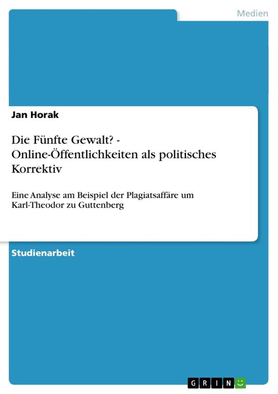 Die Fünfte Gewalt? - Online-Öffentlichkeiten als politisch ... - cover
