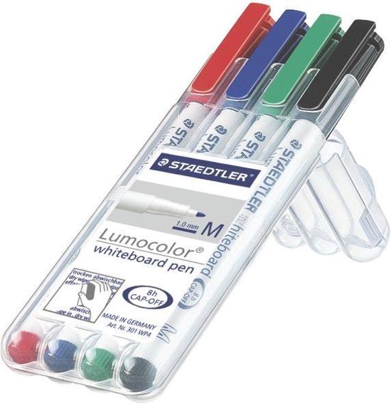 Staedtler Lumocolor whiteboard pen 301 301 WP4 Marqueur tableau blanc noir, rouge, bleu, vert 4 pc(s)