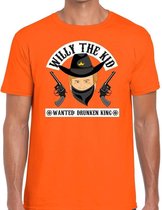 Oranje Alexander Willy the Kid cowboy shirt / t-shirt oranje heren -  Koningsdag kleding M