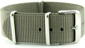 Premium Grey Nato strap 22mm - Horlogeband Grijs