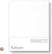 Drap-housse Romanette coton - Blanc - Simple (200x220 cm)