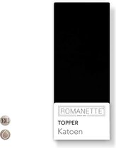 Romanette topper hoeslaken - Zwart - Lits-jumeaux (160x200 cm)
