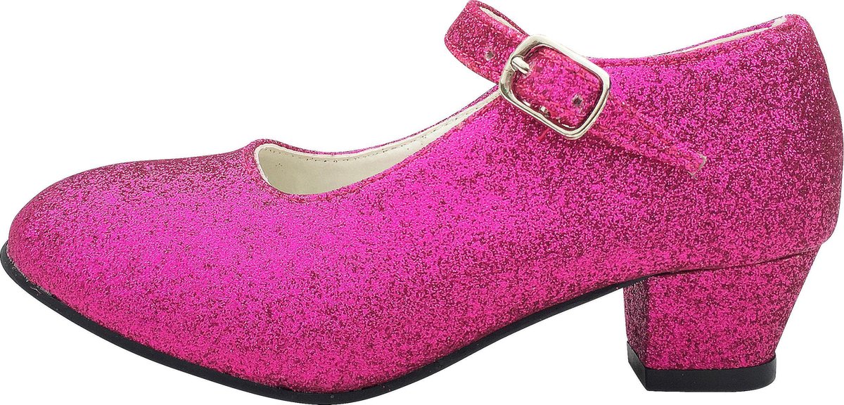 Spaanse Prinsessen schoenen roze fuchsia glitter maat 40 (binnenmaat 25,5  cm) bij jurk | bol.com