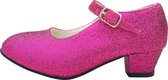 Spaanse Prinsessen schoenen roze fuchsia glitter maat 40 (binnenmaat 25,5 cm) bij jurk