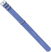 Premium Design Print Bliksem - Nato strap 20mm - Horlogeband Blauw Wit
