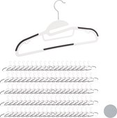Relaxdays 100 x kledinghanger broekhanger - rokhanger antislip - stropdashouder - wit