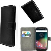 Motorola Moto G4 Smartphone hoesje Wallet Bookcase Zwart