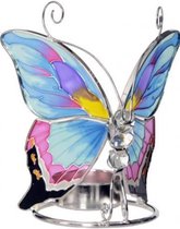 Waxinelicht houder vlinder glas water