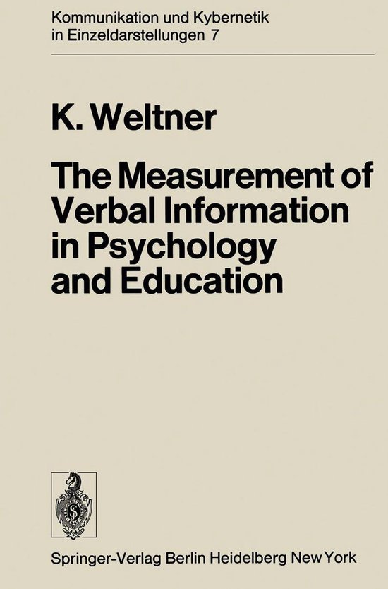 Physics and Astronomy (R0) - The Measurement of Verbal Infor ... - cover