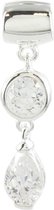 Quiges - 925 - Zilveren - Bedels -Sterling zilver - Beads - Zirkonia Hanger Kraal Charm - Geschikt – voor - alle bekende merken - Armband Z181
