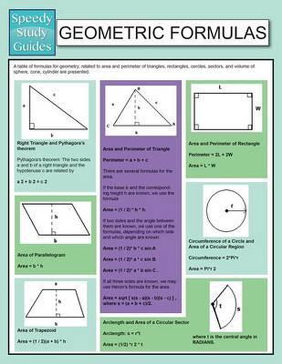 Geometric Formulas (Speedy Study Guide) | 9781634289658 | Speedy ...