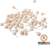 Kurk24 Ronde houten pushpins - 60 stuks